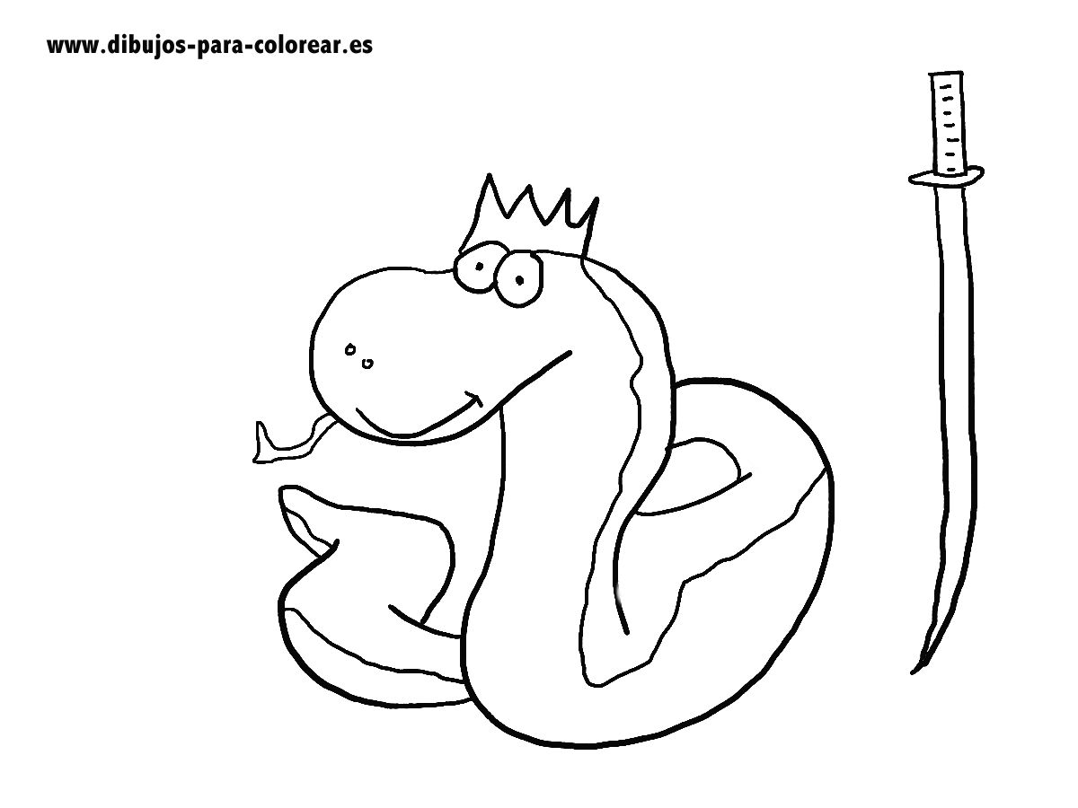Dibujos para colorear - La serpiente y la espada